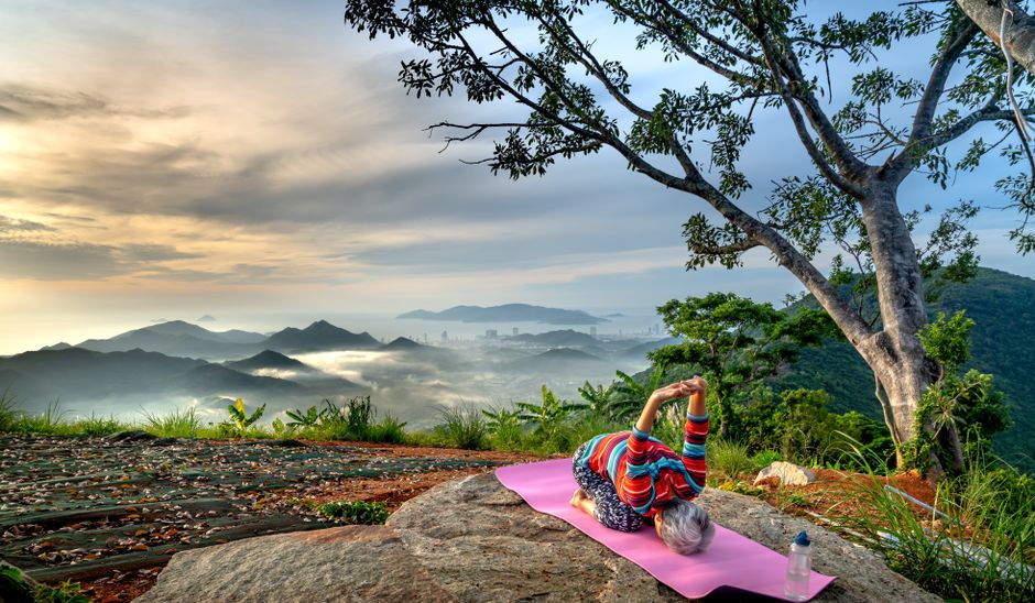 Serene meditation spot on Luofu Mountain, Huizhou — wellness and nature retreat in Guangdong