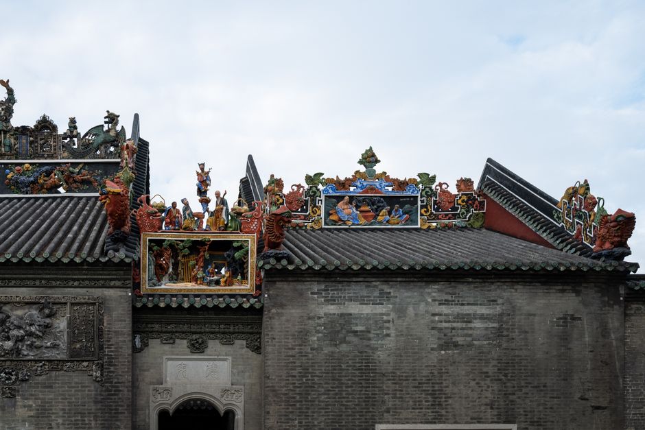 Traditional Hakka ancestral hall with cultural architecture in Huizhou, Guangdong, China
